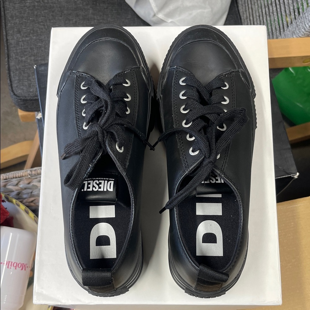 Diesel Men's Black Lace-Up Sneakers